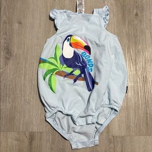Bonds Light Blue Romper with Toucan Print